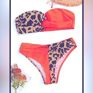 SEXY Colorblock Bikini 👙🐆🧡